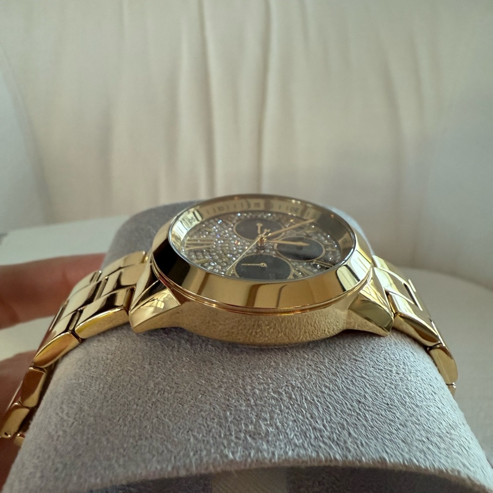 Gold Watch with Crystal Accents - Picture 8 of 12